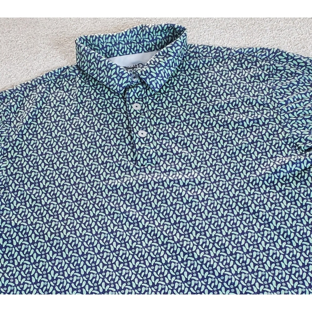 Straight Down Men's Polo Shirt Size M Blue‎ Green Prairie View Golf Logo